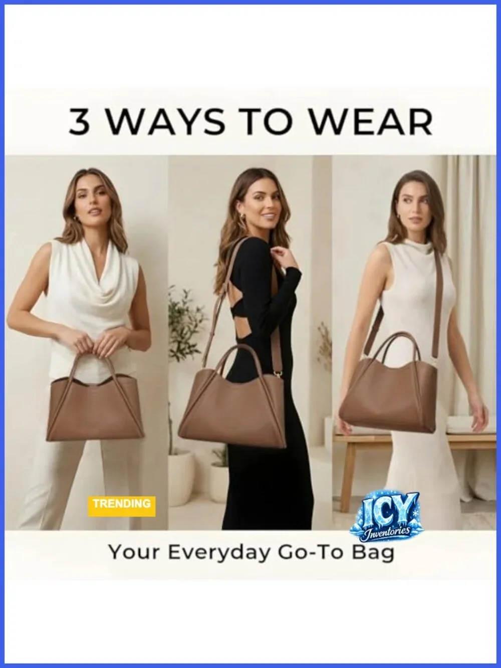 Faux Leather Satchel Crossbody Bag with Adjustable Strap for Women Tablet Purse